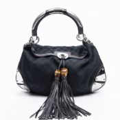 RRP £1,185.00 Lot To Contain 1 Gucci Canvas Indy Shoulder Bag In Black - 40*32*1cm - AA -