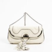 RRP £850 A Ivory Celine Front Flap Tassle One Shoulder Calf Leather Grained Leather 27*13*4cm 27*13*
