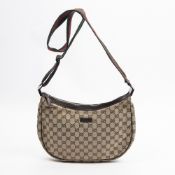 RRP £1,050.00 Lot To Contain 1 Gucci Canvas Web Zip Messenger Shoulder Bag In Beige/Dark Brown -