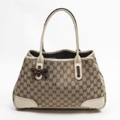 RRP £1,030.00 Lot To Contain 1 Gucci Canvas Web Princy Tote Shoulder Bag In Beige/Ivory - 38*20*11cm