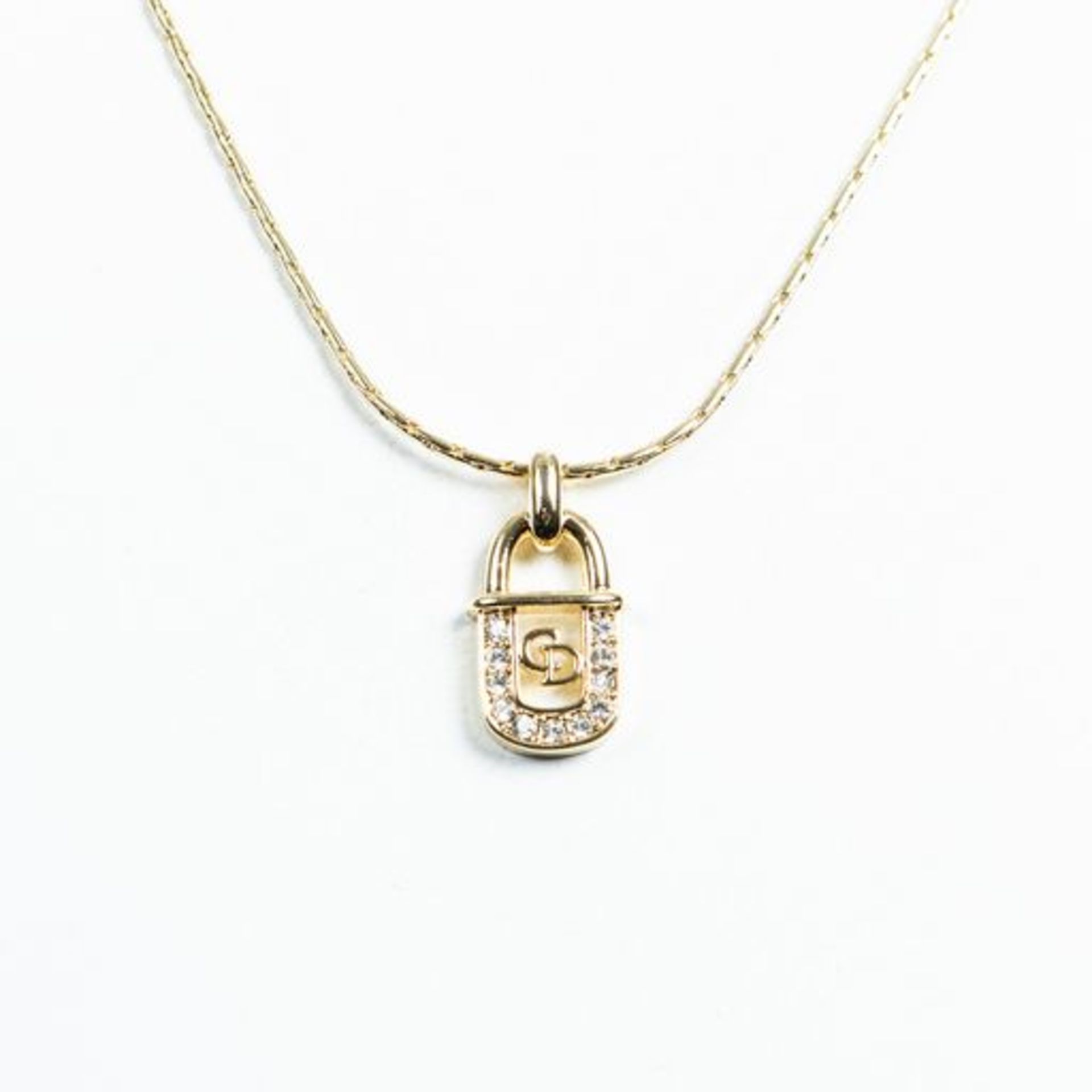 RRP £ 675 Dior Cd Padlock Rhinestone Necklace Gold - AAS2731 - Grade A - (Condition Reports - Image 2 of 3