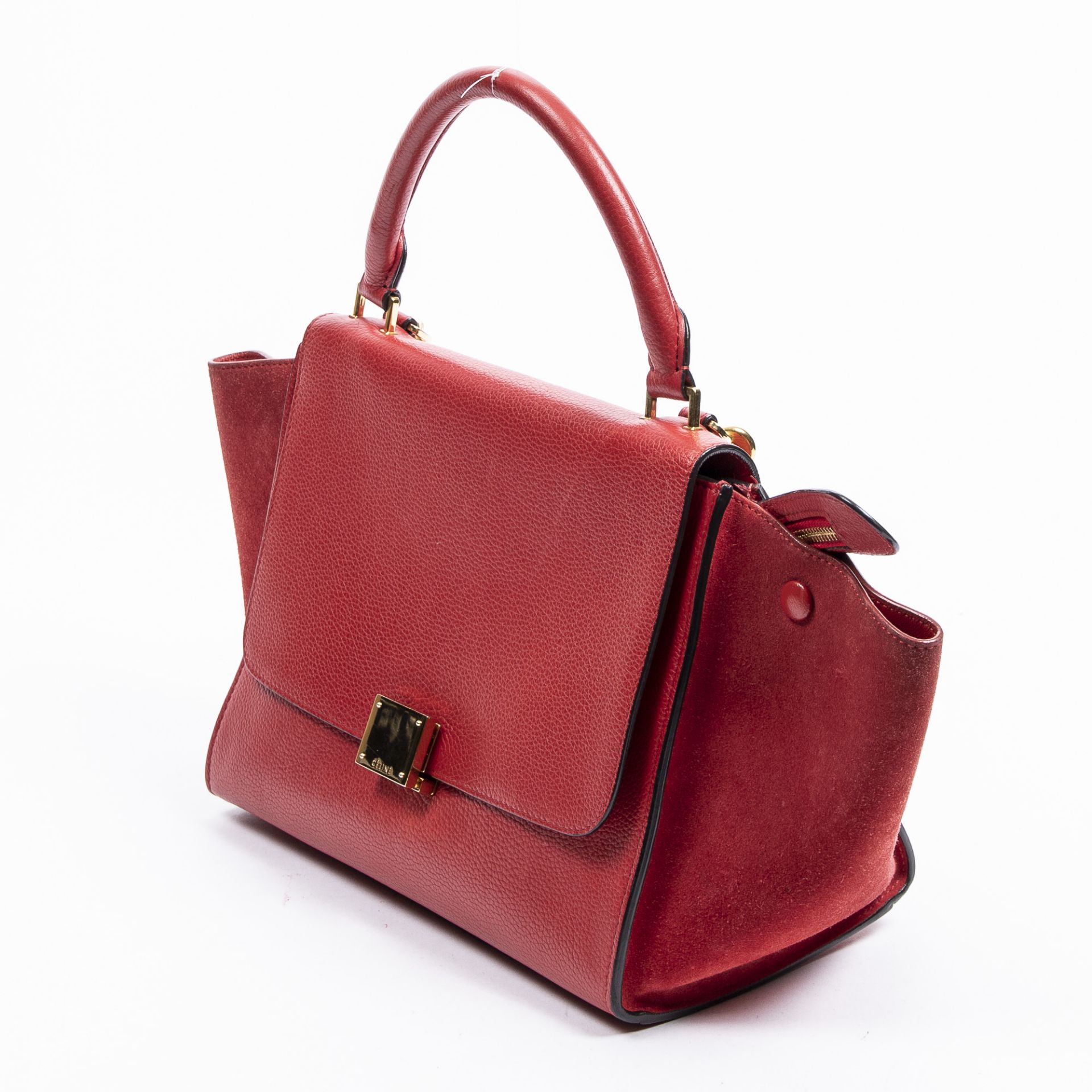 RRP £1200 A Red Celine Small Trapeze Bag Calf Leather Grained Leather 26*20*12cm 26*20*12cm AAR6690 - Image 2 of 7