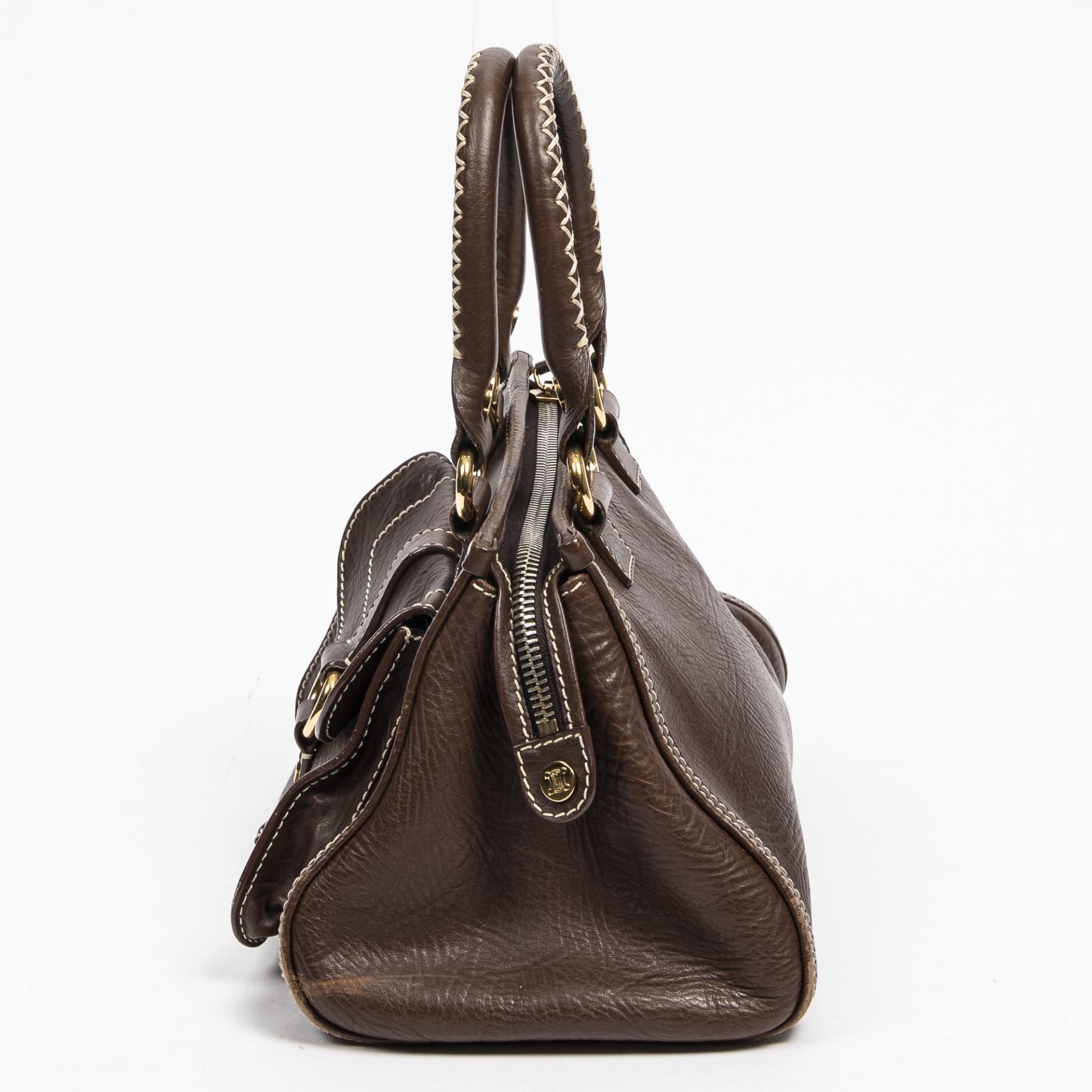 RRP £750 AB Brown Celine Front Pocket Zip Tote Calf Leather Grained Leather 30*18*16cm 30*18*16cm AA - Image 3 of 3