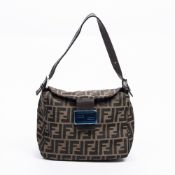 RRP £1350 Fendi Small Fold Over Tote Handbag Black/Tobacco - AAS6447 - Grade A - (Bags Are Not On