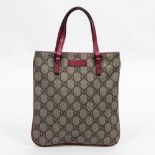 RRP £1,025.00 Lot To Contain 1 Gucci Coated Canvas Mini Vertical Tote Handbag In Beige/Magenta -