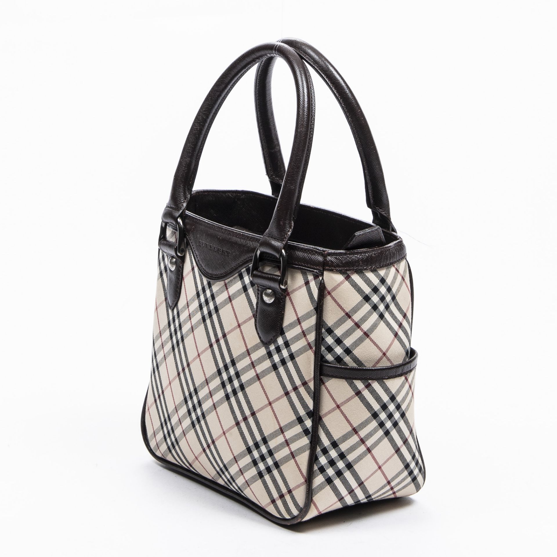 RRP £800 AB Beige/Dark Brown Burberry Side Pocket Small Zip Tote Canvas Nova Check Canvas 22*20.5*11 - Image 2 of 3