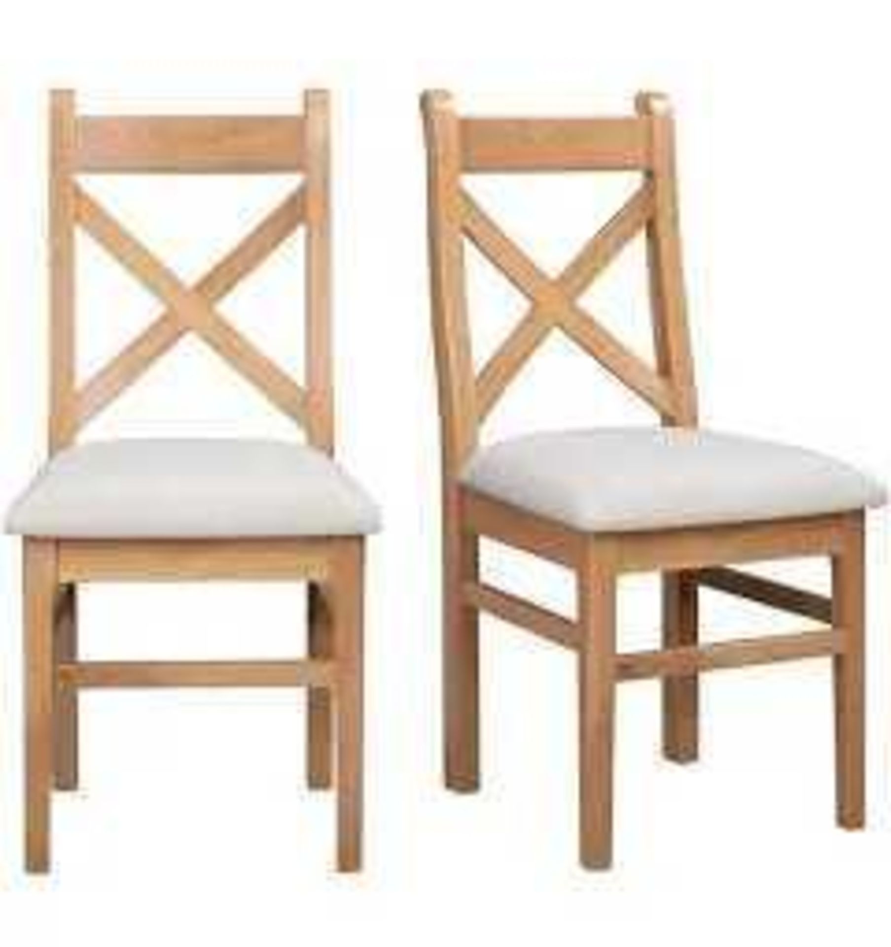 RRP £110 Boxed Set Of 2 Ledbury Light Oak Dining Chairs