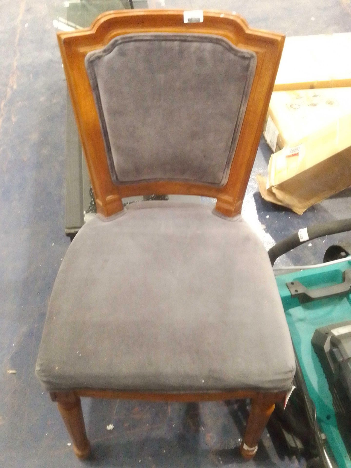 RRP £100 Walnut Finish Dining Chair With Fabric Seating (Sp)