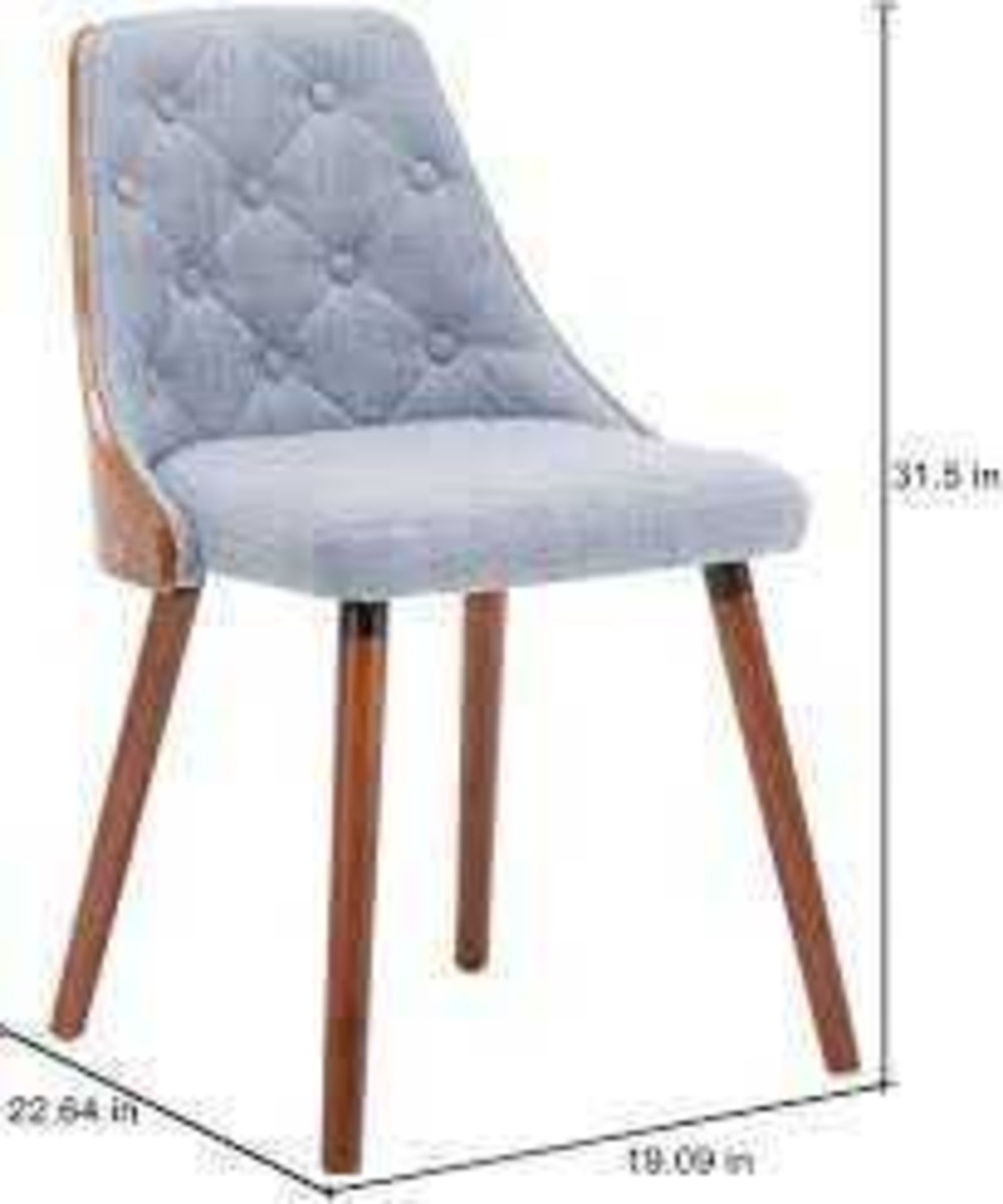 RRP £90 Solid Light Oak And Grey Fabric Upholstered Designer Dining Chair