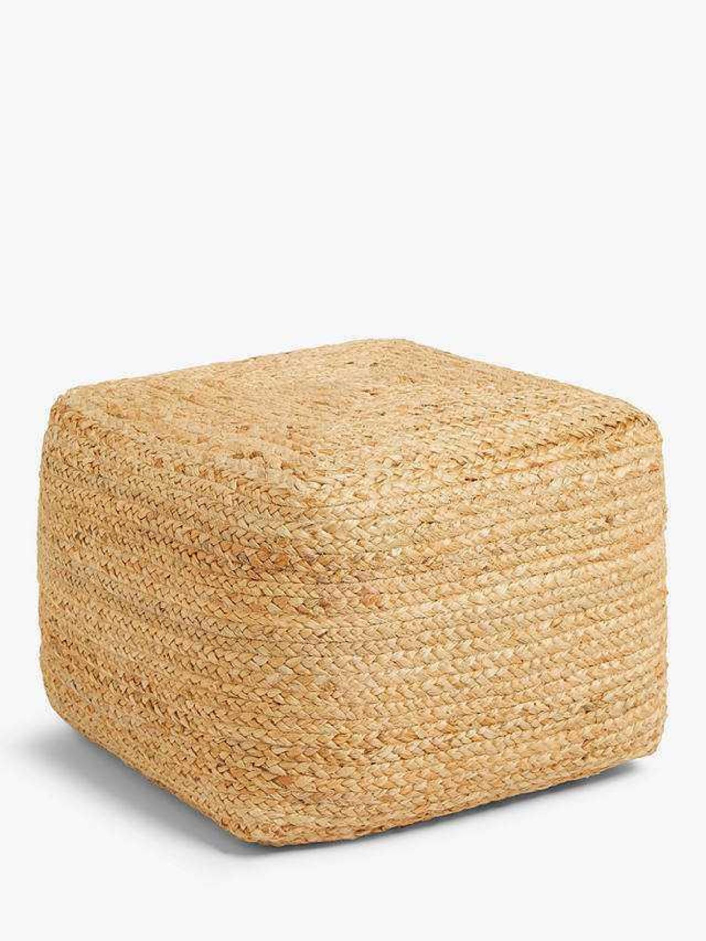 RRP £70 Lot To Contain X1 Bagged Square Jute Pouffe