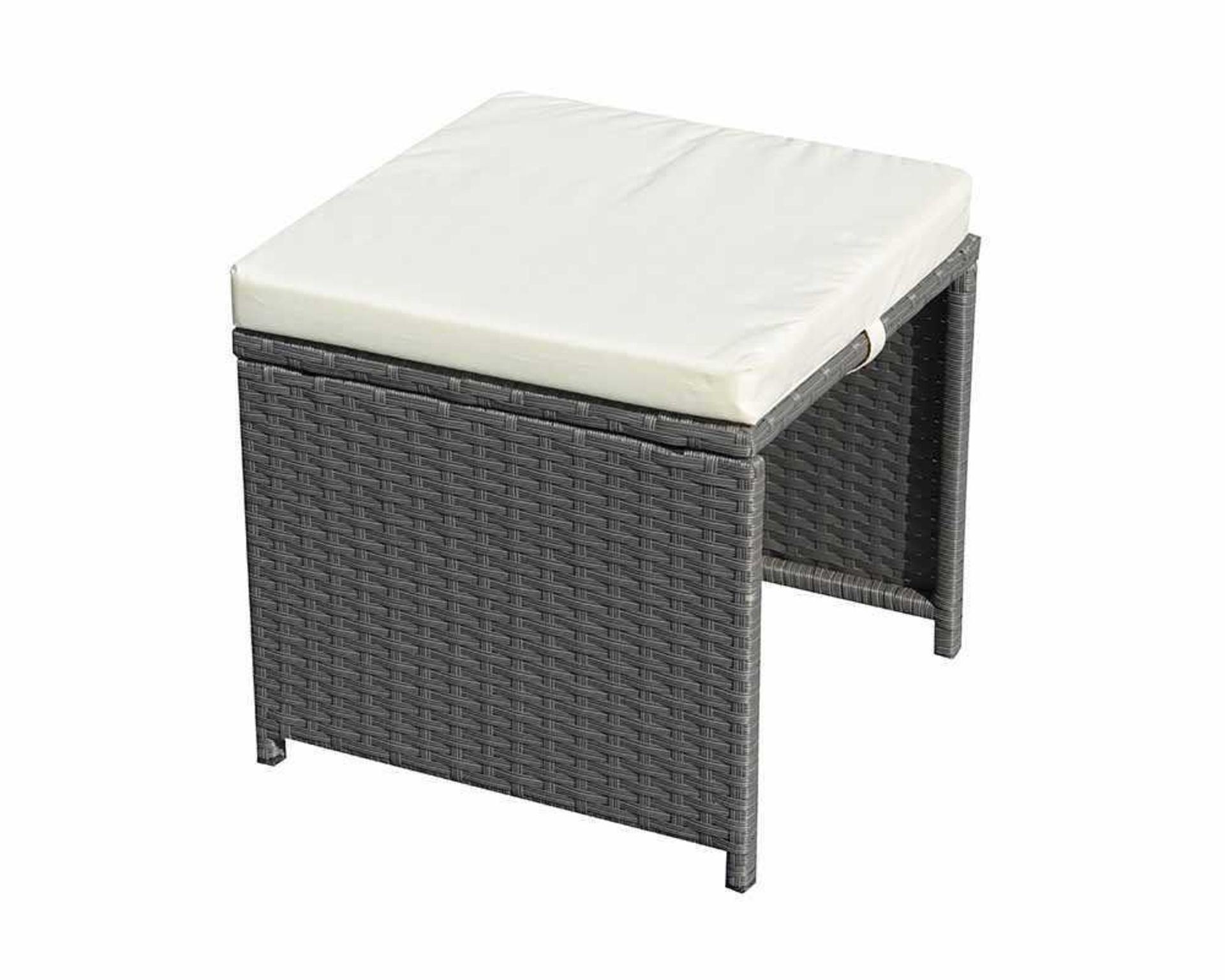 RRP £250 Boxed Set Of 5 Cannes Grey Cube Stool