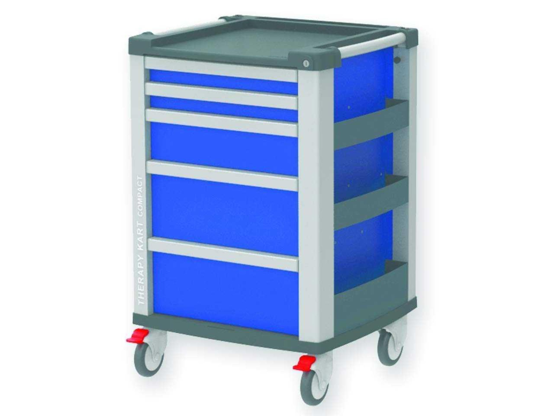 RRP £1900 Boxed Gima 45663 Medical Cart Emergency Kart Compact - Blue - 5 Drawers With Exclusive Aut