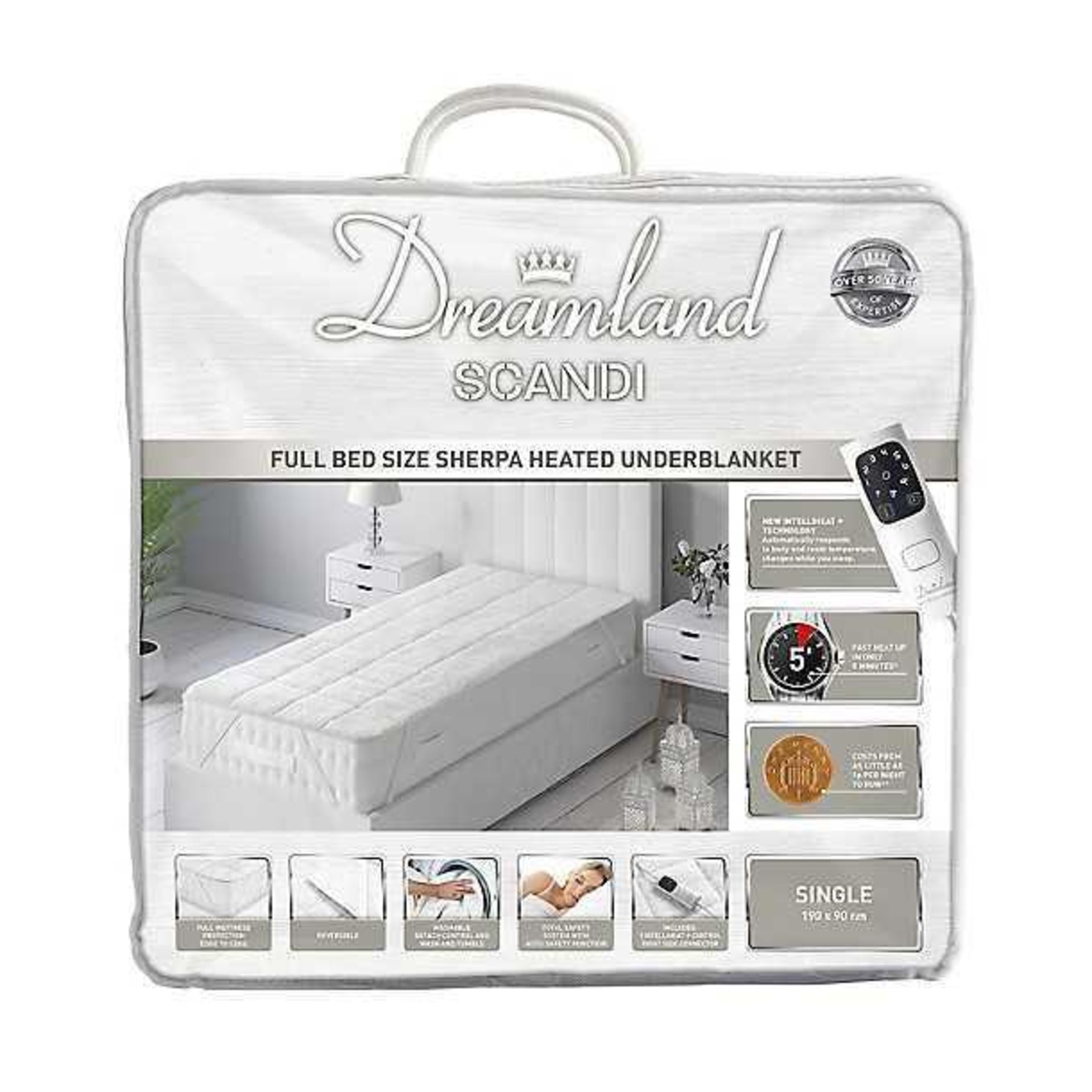 RRP £100 Lot To Contain 2 Items To Include Dreamland Full Bed Size Sherpa Heated Underblanket Single