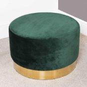 RRP £200 Boxed Velvet Green Foot Pouffe