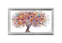 RRP £180 Packaged Tree Of Hearts Painting Canvas