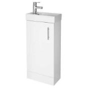 RRP £670 Boxed Slimline Compact 515Mm Free-Standing Cloakroom Vanity Unit