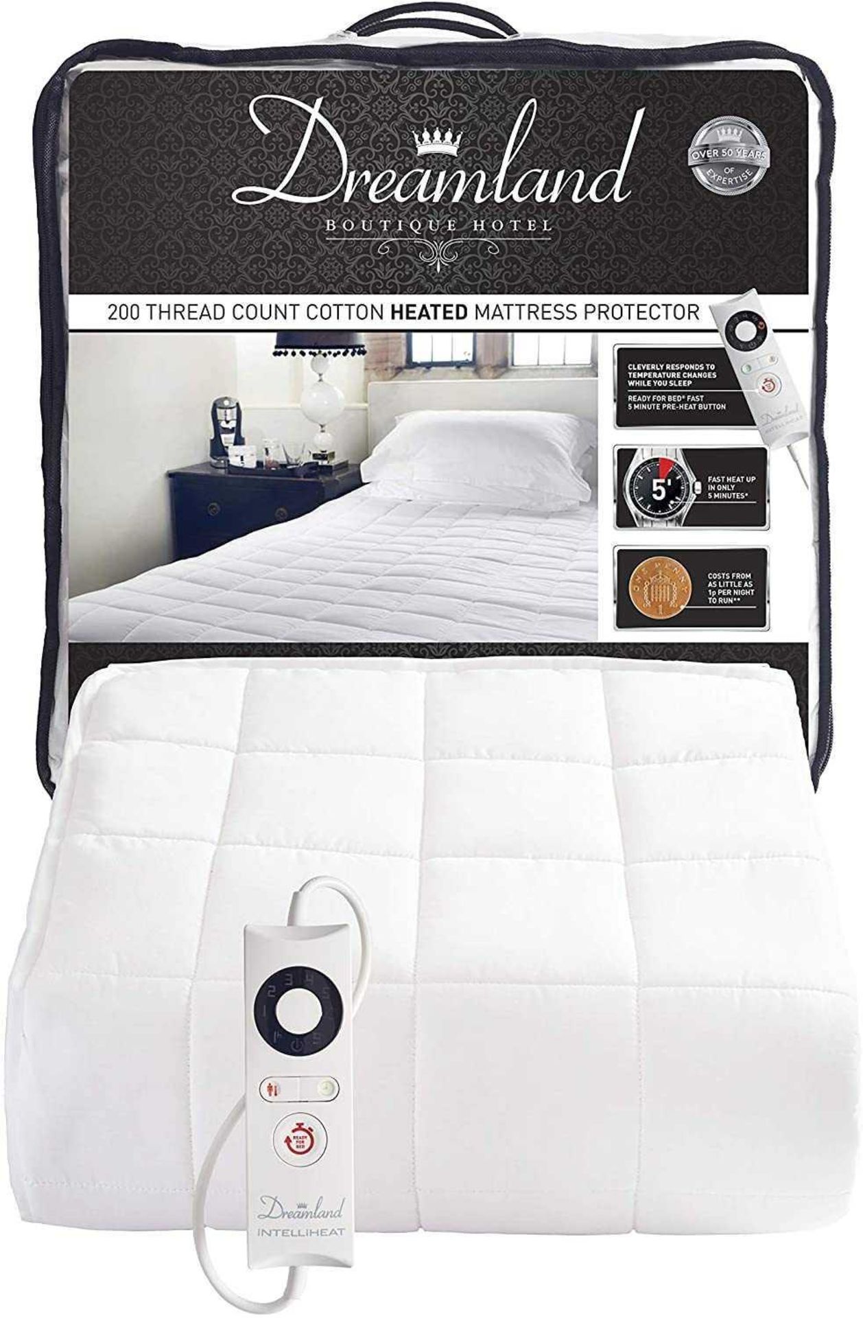 RRP £100 Bagged Dreamland Heated Mattress Protector