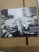 RRP £100 Painted Picture Canvas Of New York 1940S Newyork Skyline