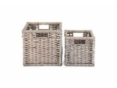 RRP £80 Lot To Contain X4 Set Of 2 Split Willow Baskets