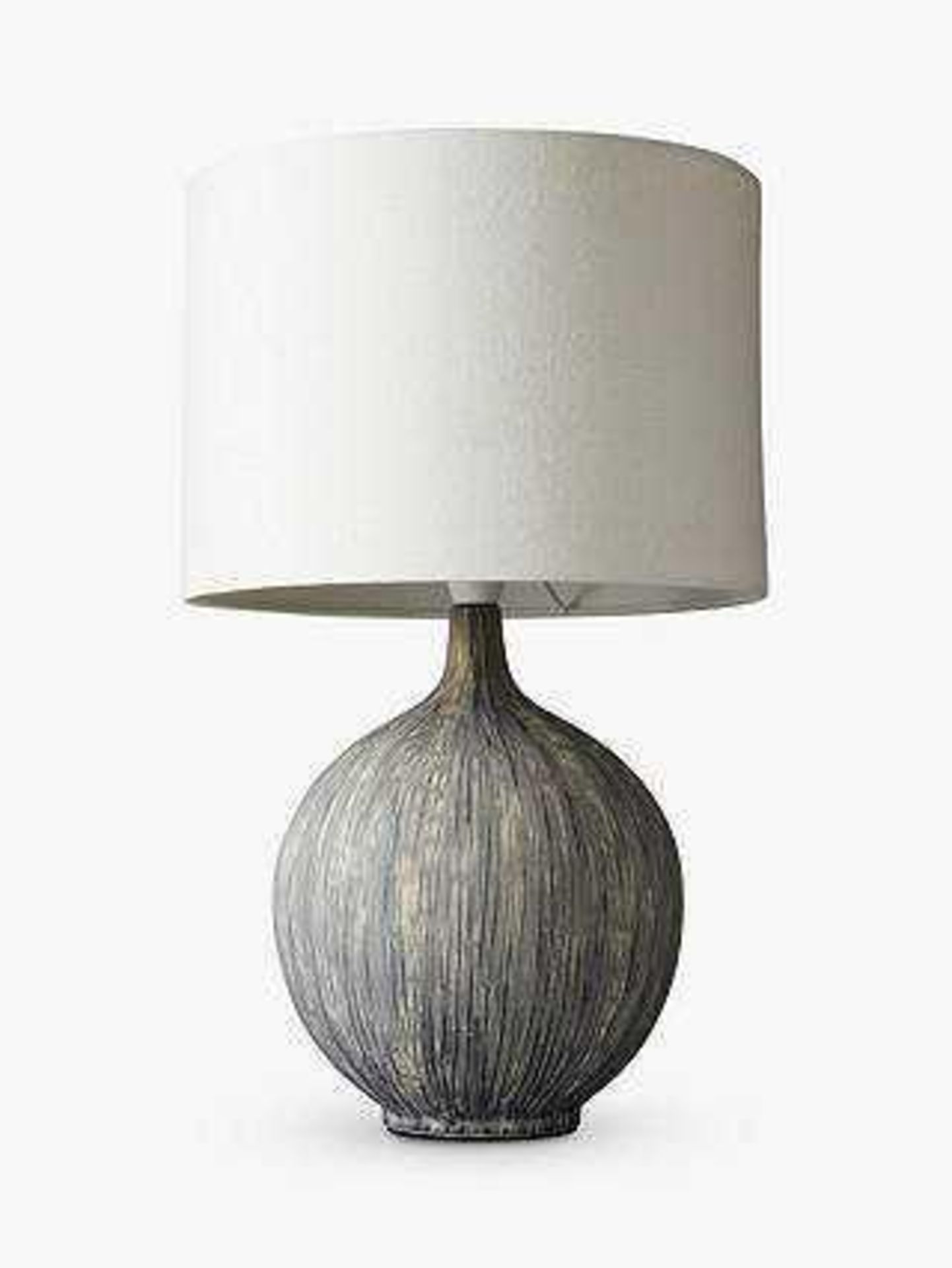 RRP £65 Boxed Ebony Table Lamp Fabric Shade/Ceramic