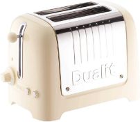 RRP £80 Boxed Dualit Cream And Silver 2 Slice Toaster