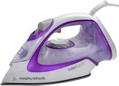 RRP £130 Lot To Contain X2 Irons, Phillips Optimal Temp Steam Iron, Morphy Richards Turbo Glide Stea