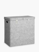 RRP £100 Boxed Grey Felt Double Laundry Basket (52154)(Sp)