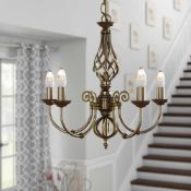 RRP £120 Boxed Bratton 5-Light Candle Style Chandelier(Sp)