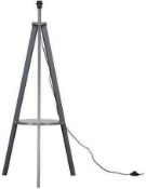 RRP £160 Boxed Silver Morrigan 130Cm Tripod Floor Lamp Base