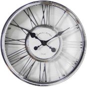 RRP £100 Boxed Smith Silver Wall Hanging Clock