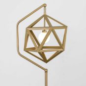RRP £120 Boxed Iconic Cubik Cubism Painted Gold Floor Lamp