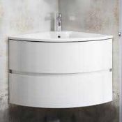 RRP £250 Boxed 600 Thin Edge Basin 1Th Radius Corner