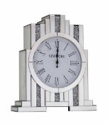 RRP £130 Boxed Diamante Crystal Mirror Mantle Wall Clock