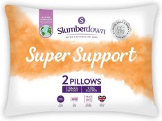 RRP £200 Lot To Contain X3 Items, X2 Slumber Down Super Support Set Of 2 Pillows, Slumberdown Set Of