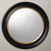 RRP £140 Boxed John Lewis & Partners Circle Wall Mirror, Dia.68Cm, Black/Gold