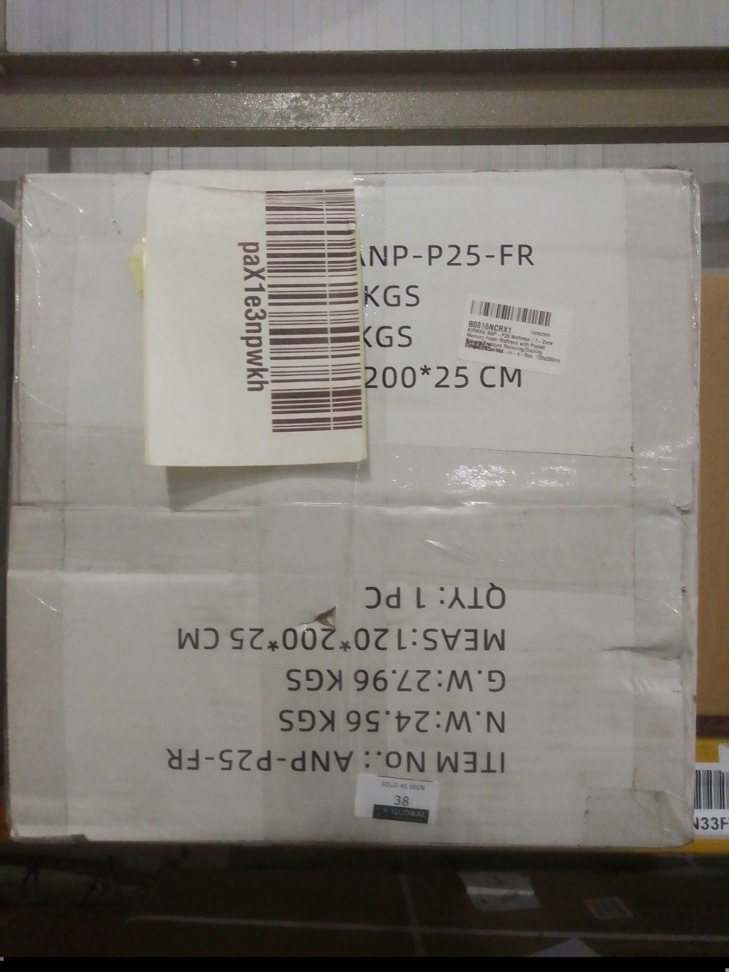 RRP £130 Boxed Inofia Airmax Anp-P25 Mattress / 7-Zone Memory Foam Mattress With Pocket Sprung - Image 2 of 2