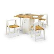 RRP £300 Boxed Savoy Dining Set White/Natural