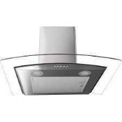 RRP £300 Boxed Culina Curved Glass And Metal Cooker Extractor Hood