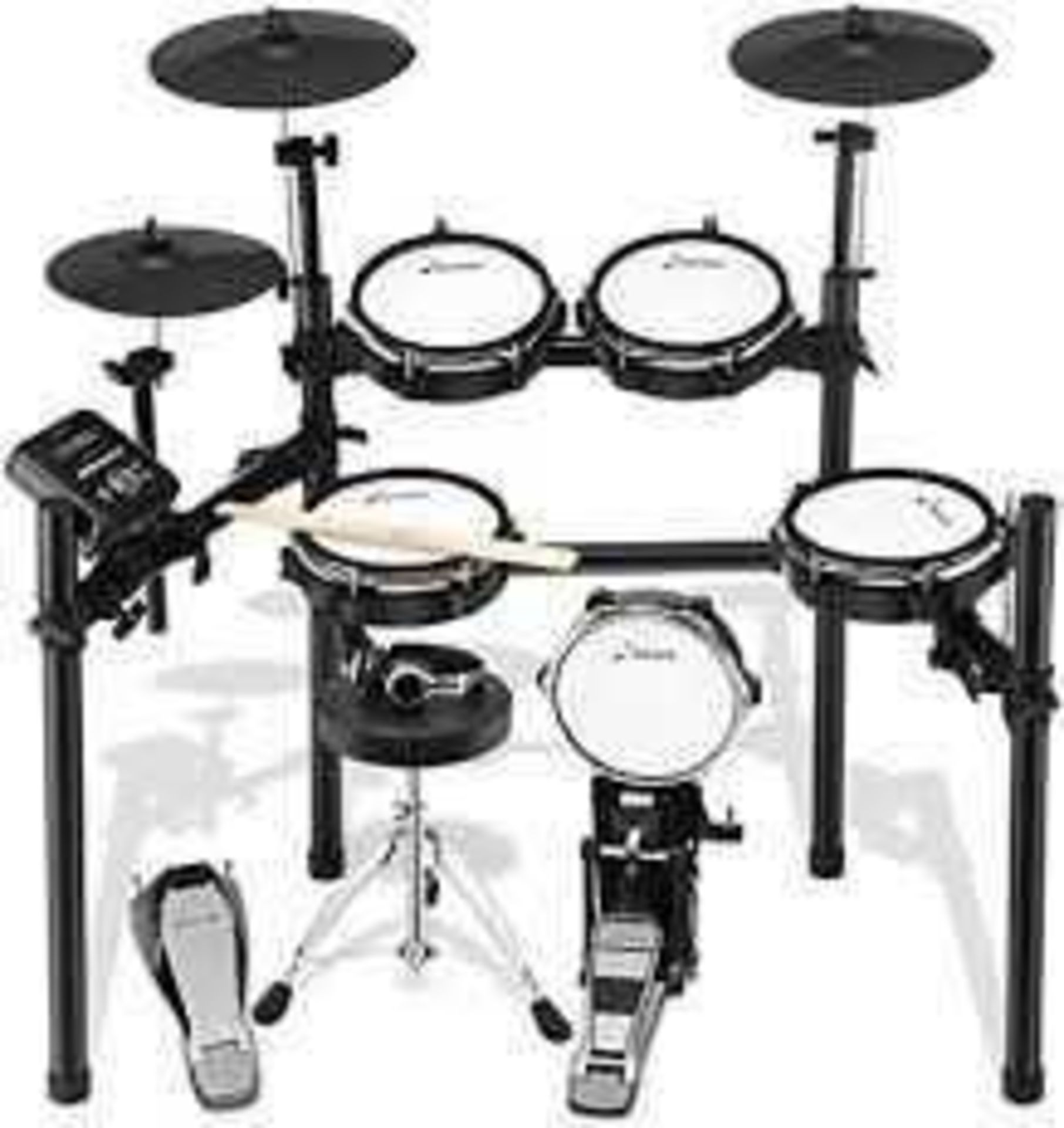 RRP £400 Boxed Donner Ded-200 Electric Drum Nitro Mesh Kit 8 Piece Electronic Drum Set With Stool, D