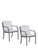 RRP £165 Unboxed John Lewis Metal Garden Chair In Black X2 (00312802(Sp)