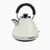 RRP £80 Boxed Morphy Richards Venture 1.5L Pyramid Kettle Cream