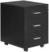 RRP £150 Boxed Flash Furniture Ergonomic 3 Mobile Locking Cabinet With Anti-Tilt Mechanism And Hangi