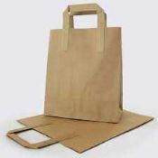 RRP £150 Box To Contain Large Amount Of Kraft Flat Handle Paper Bags