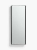 RRP £80 Boxed Anyday John Lewis & Partners Thin Aluminium Frame Hallway Wall Mirror, 125 X 45Cm, Bla
