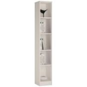 RRP £100 Boxed Furniture To Go 4 You Tall Narrow Bookcase With Melamine, Pearl White(Sp)
