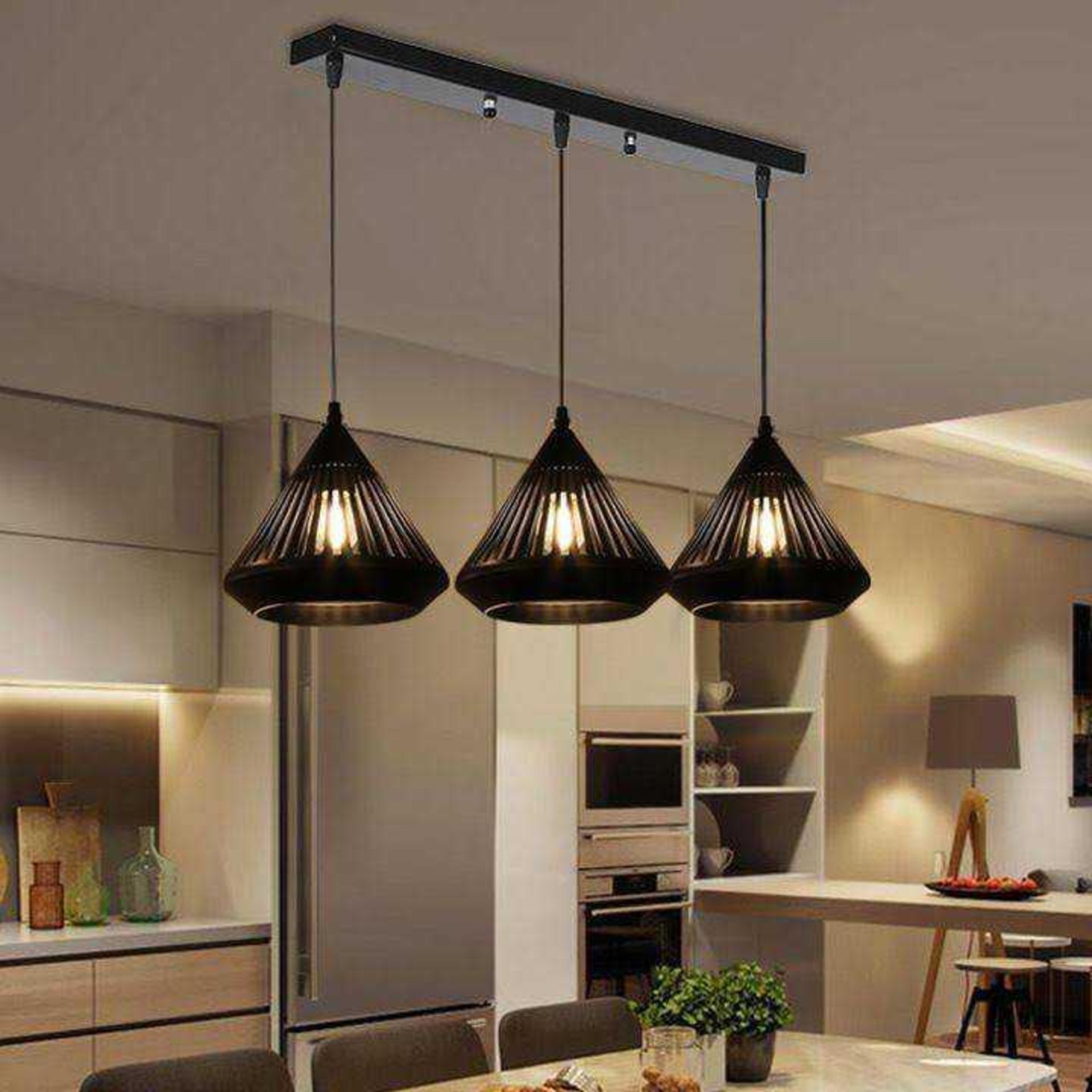 RRP £130 Unboxed 3 Light Hanging Ceiling Light (141365)(Sp)