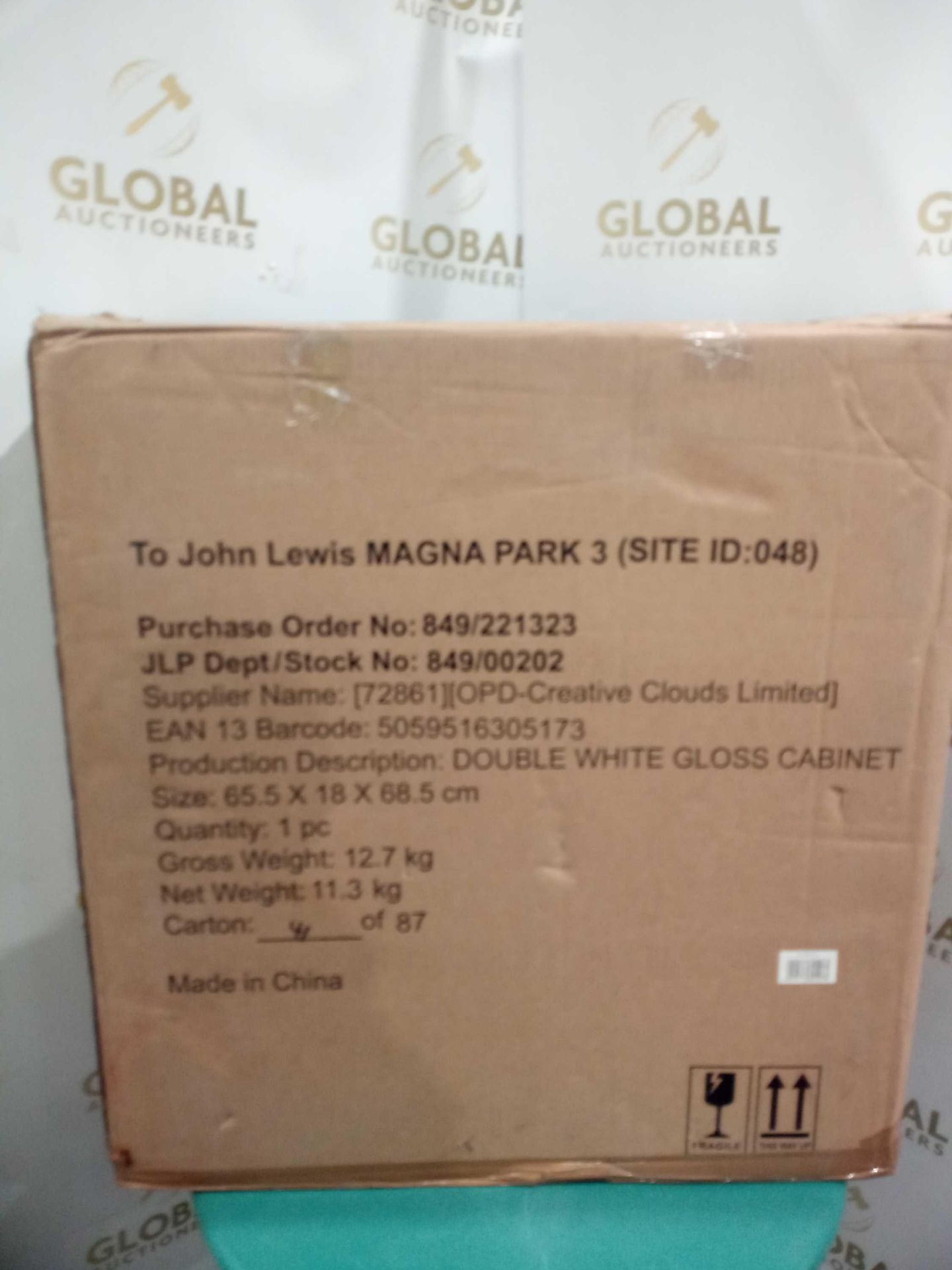 RRP £130 Boxed Double Door White Cabinet (130675)(Sp) - Image 2 of 2