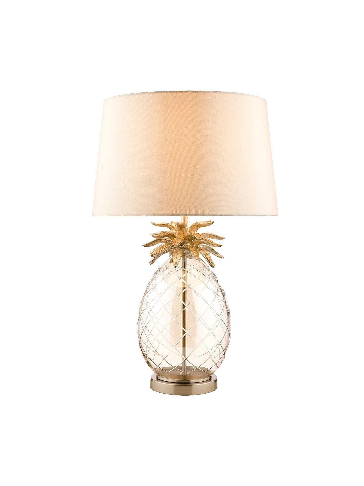 RRP £110 Boxed Laura Ashley Pineapple Glass Large Table Lamp , Champagne - Image 2 of 3