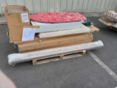 RRP £900 Pallet To Contain Assorted Items Such As Ironing Board, Cot Mattress And More.