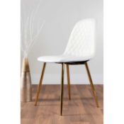 RRP £200 Boxed Set Of 2 Corona Gold Black Dining Chairs